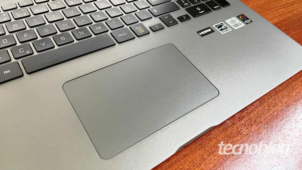 O touchpad do LG Gram (imagem: Emerson Alecrim/Tecnoblog)