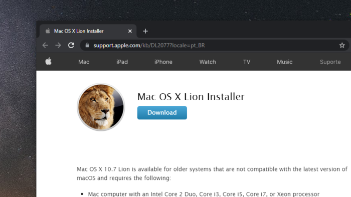 Apple libera OS X Lion e Mountain Lion de graça para Macs antigos