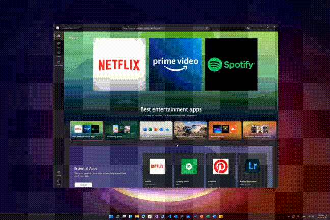 Microsoft Store no Windows 11 (imagem: divulgação/Microsoft)