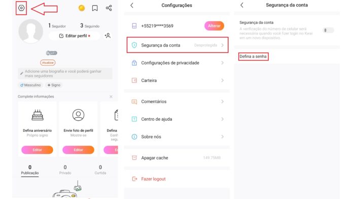 Como adicionar uma CONTA no App KWAI pelo celular 