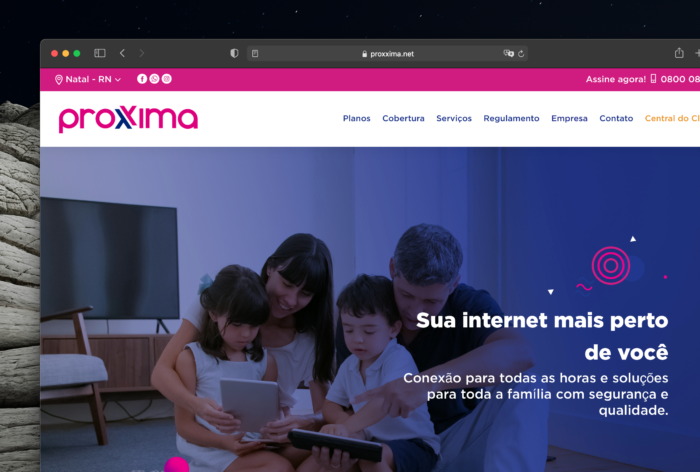 Site da Proxxima Telecomunicações