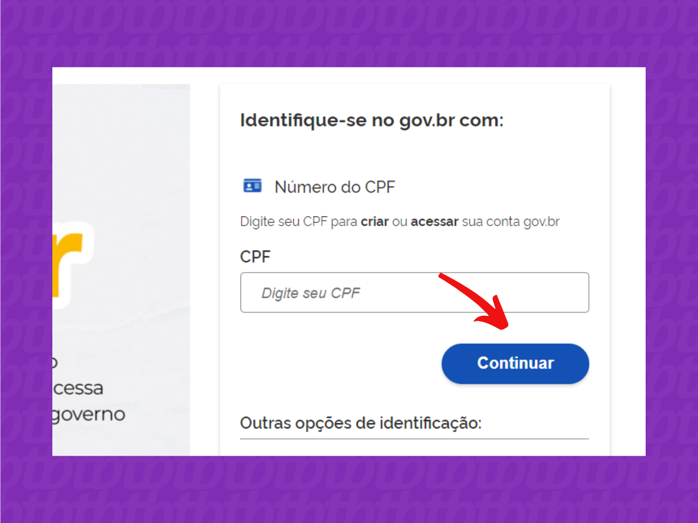 Tela de login do Gov.br