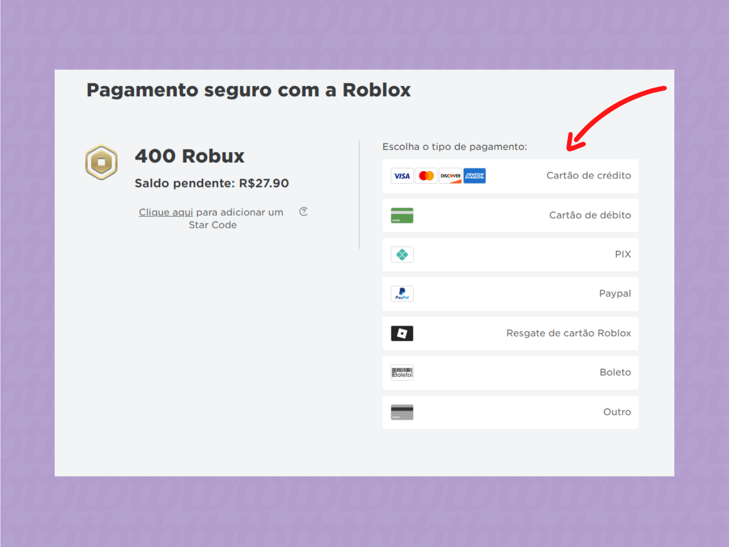 Como Usar Star Code no Roblox, Usando Roblox Star Code