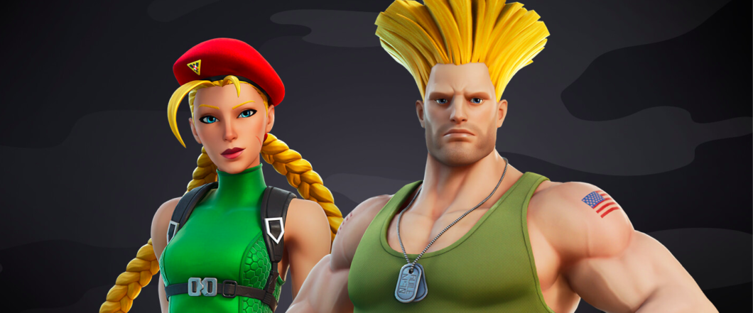 Cammy e Guile estão em Fortnite (Imagem: Divulgação/Epic Games)