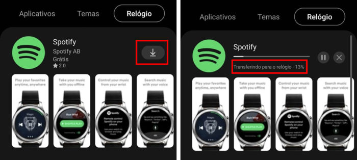 smartwatch toca spotify