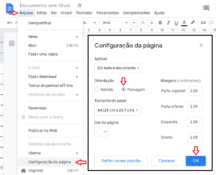 Como numerar páginas no Google Docs