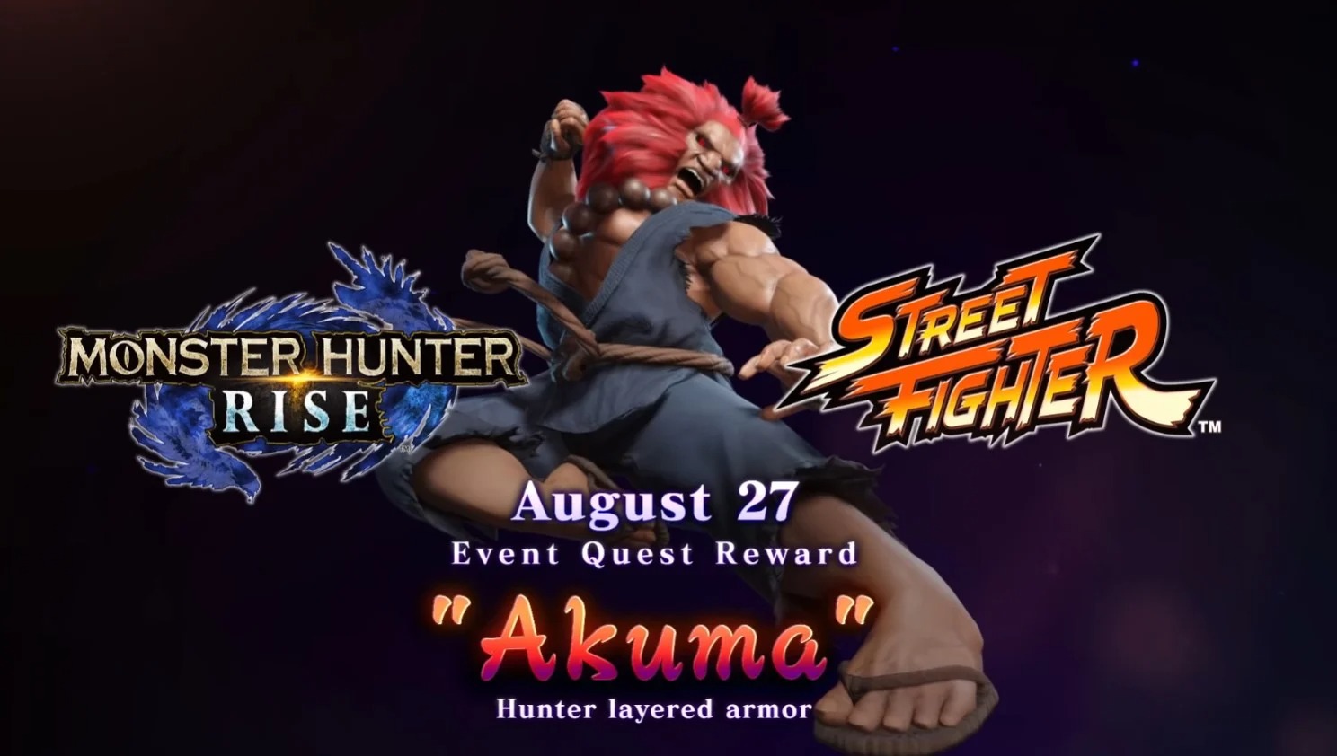 Akuma de Street Fighter será lançado em Monster Hunter Rise