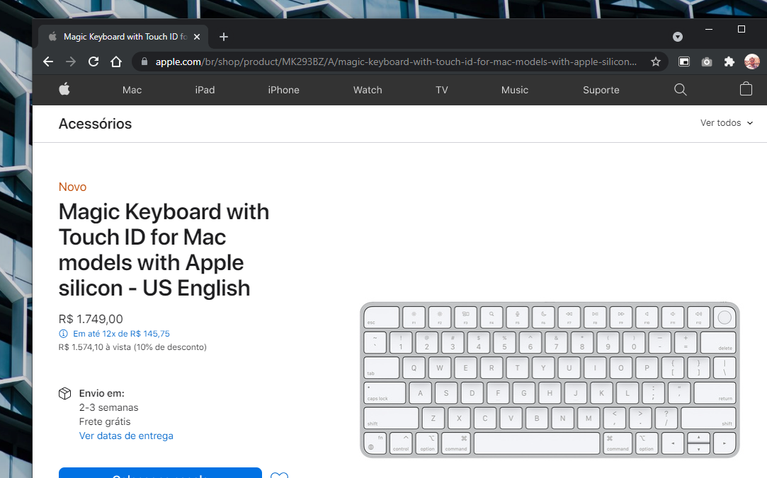 Teclado da Apple com Touch ID agora é vendido no Brasil separado do iMac
