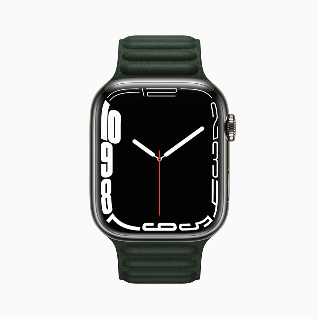 Novo visor do Apple Watch Series 7 com números nas bordas