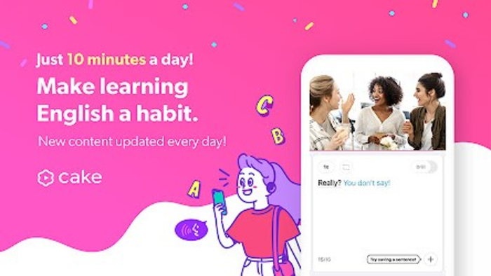 Cake aplicativo para aprender inglês