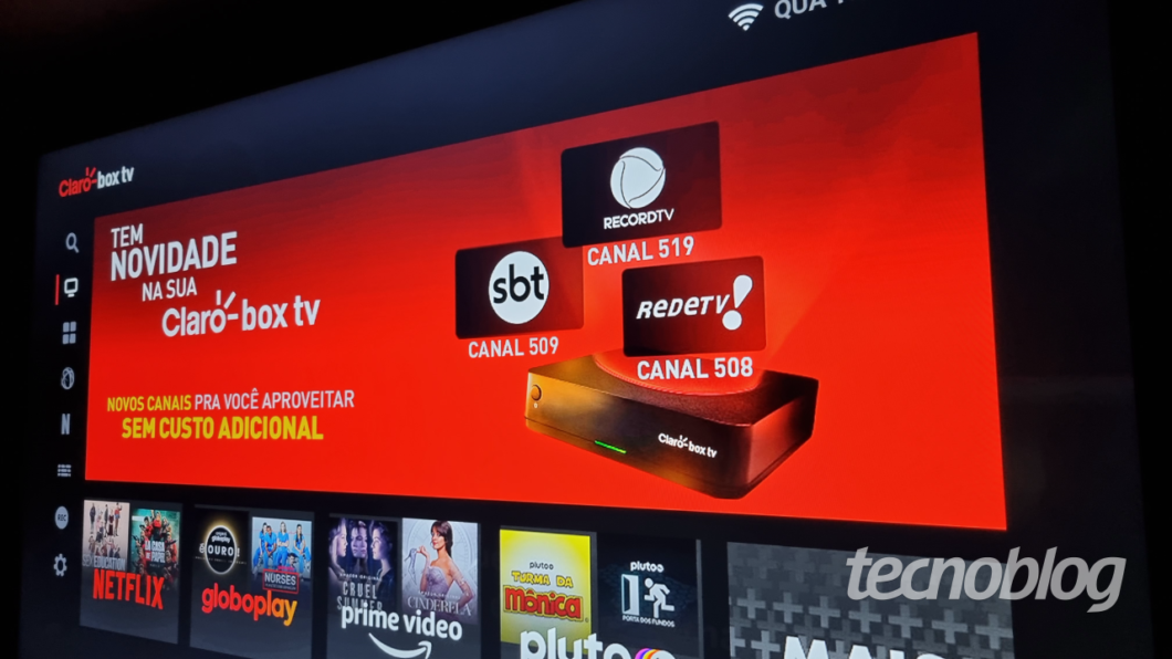 Claro Box TV agora tem SBT, Record e RedeTV na grade de IPTV