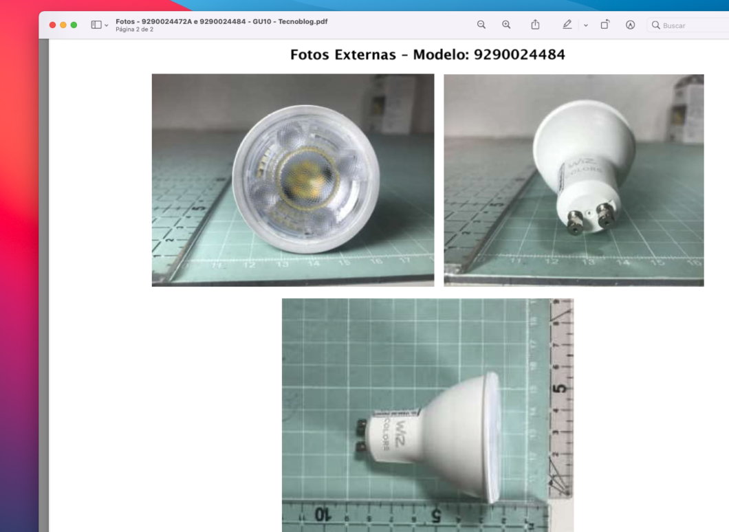 Lâmpada de modelo "9290024484" para redes de 220 volts (Imagem: Reprodução/Tecnoblog)