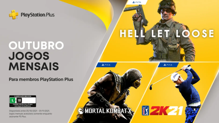 PS Plus de outubro tem Mortal Kombat X e mais jogos no PS4 e PS5