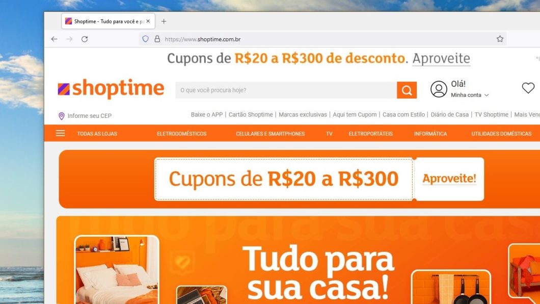 Loja online do Shoptime, da Americanas