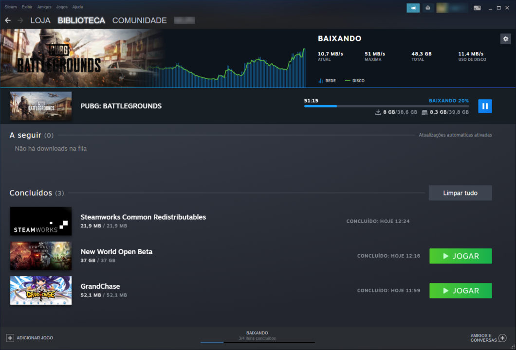 Dúvida referente a download e tamanho de jogos na Steam - Jogos