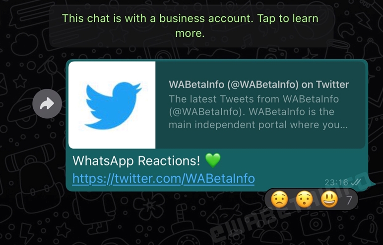 WhatsApp: imagens mostram como reações com emojis vão funcionar