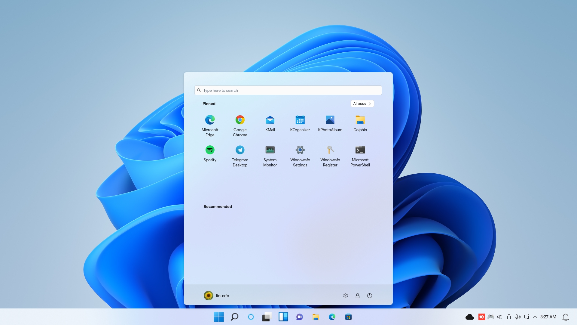 Este é o Windowsfx 11, uma distro Linux brasileira com cara de Windows 11 