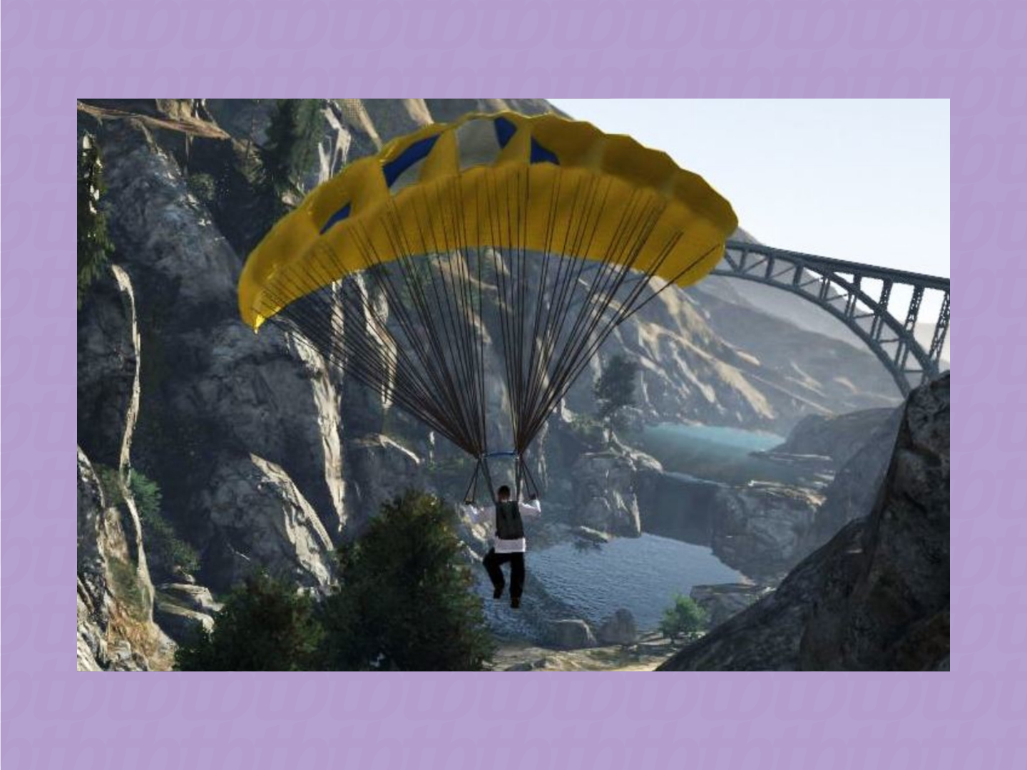 personagem controlando paraquedas em GTA 5