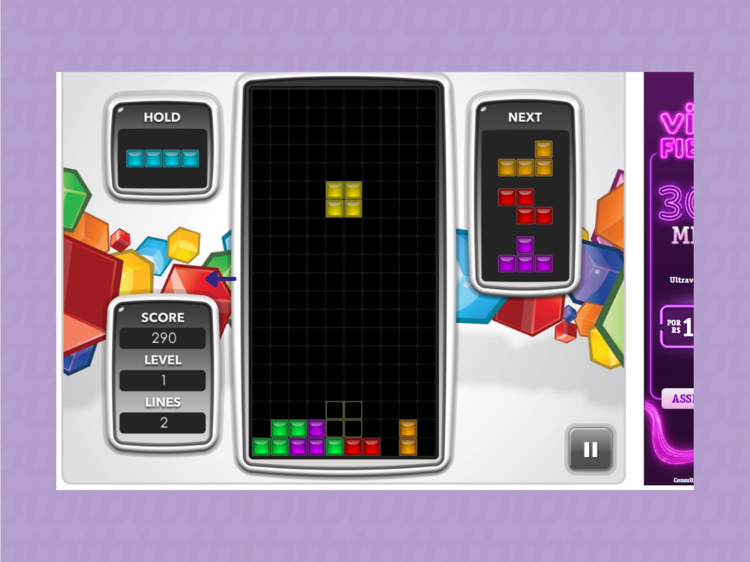 Funções de cada tela do jogo online. (Imagem: reprodução/Tetris)