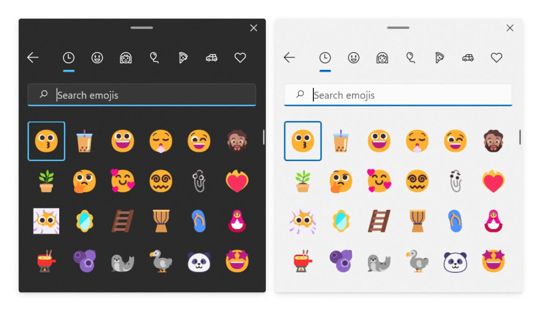 Novo painel de emojis do Windows 11