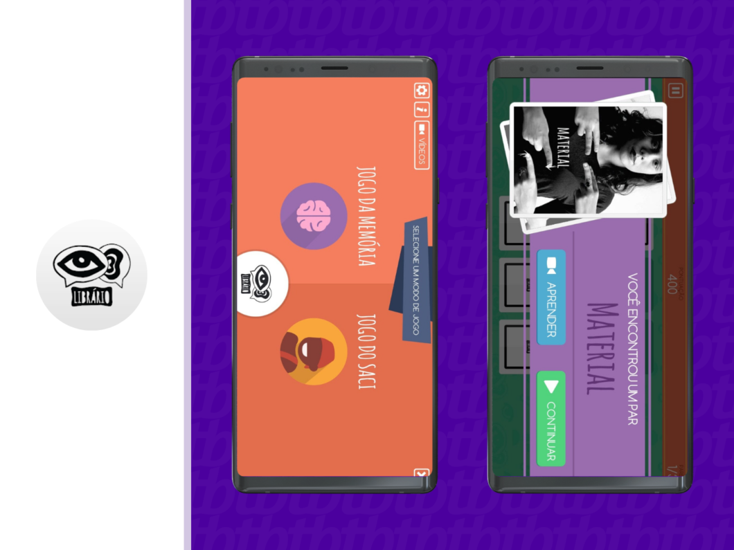duas telas de celular com imagens do aplicativo librário