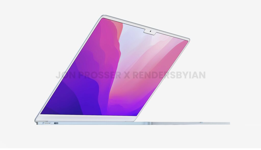Novo MacBook Air pode ser lançado em 2022 com notch e outras mudanças no visual (Imagem: Reprodução/Front Page Tech)