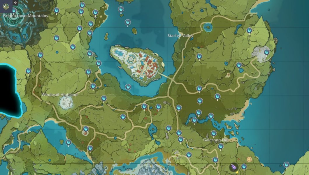 Captura de tela do Mapa Interativo de Genshin Impact