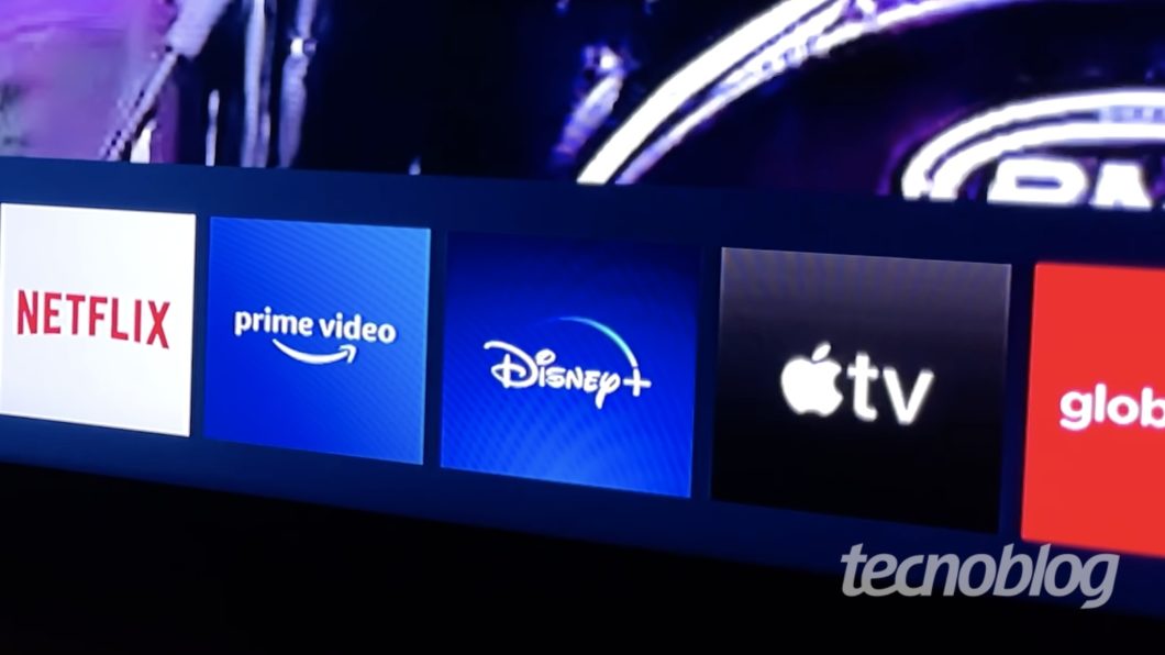 Netflix, Amazon Prime Video, Disney+, Apple TV+ e Globoplay em TV da Samsung (Imagem: Paulo Higa/Tecnoblog)