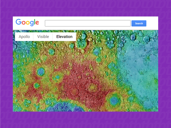 opções ao ver a lua no google earth