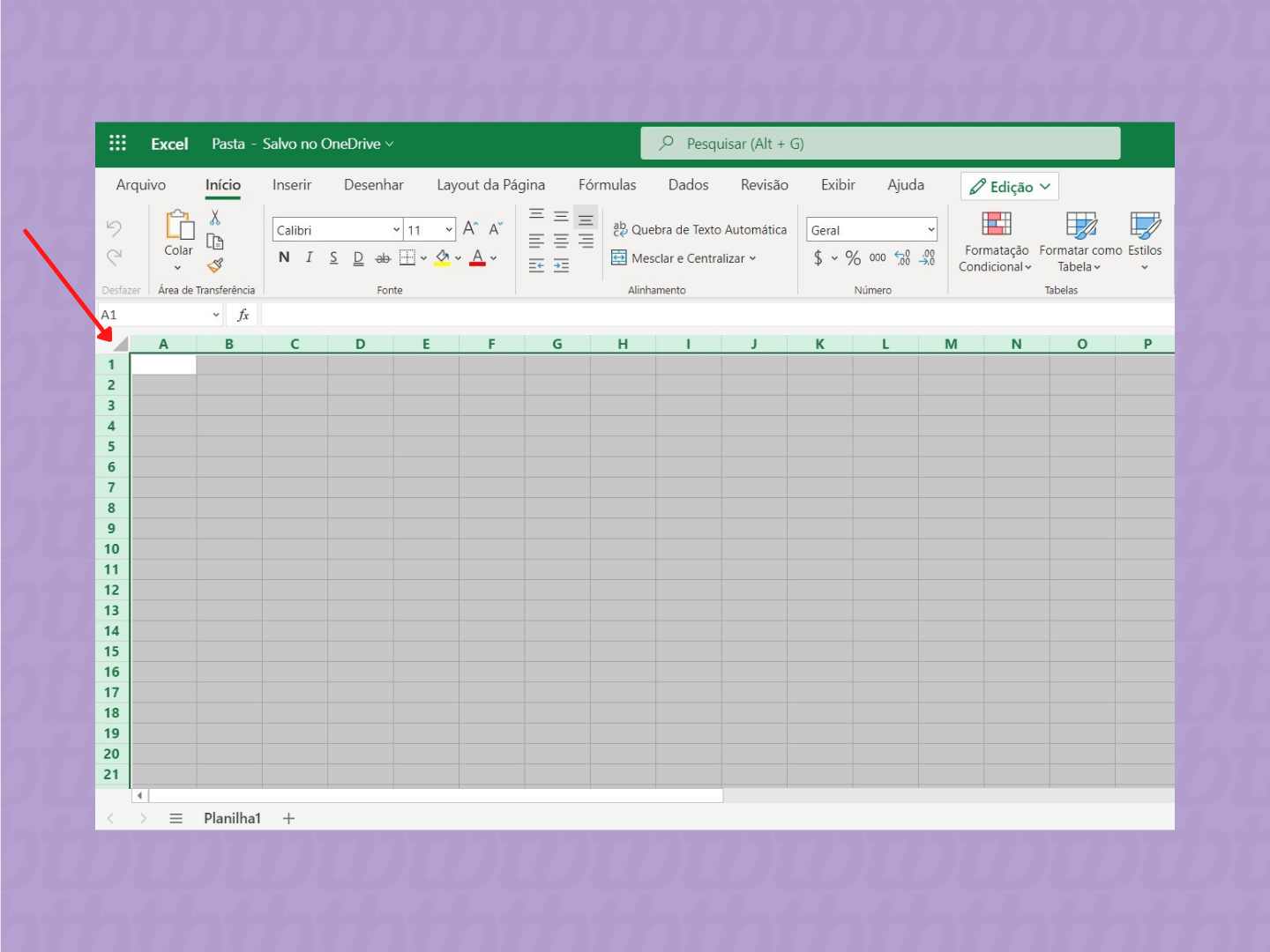 Como selecionar todas as células em uma planilha do Excel / Microsoft / Reprodução