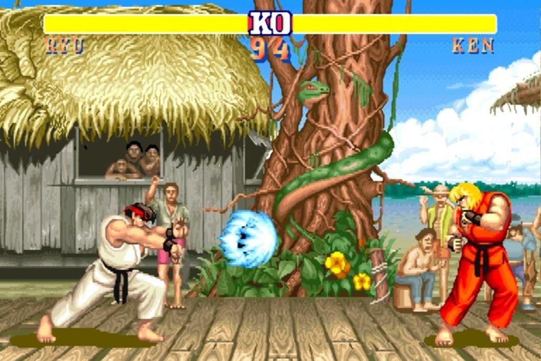Imagem Ryu x Ken em Street Fighter II