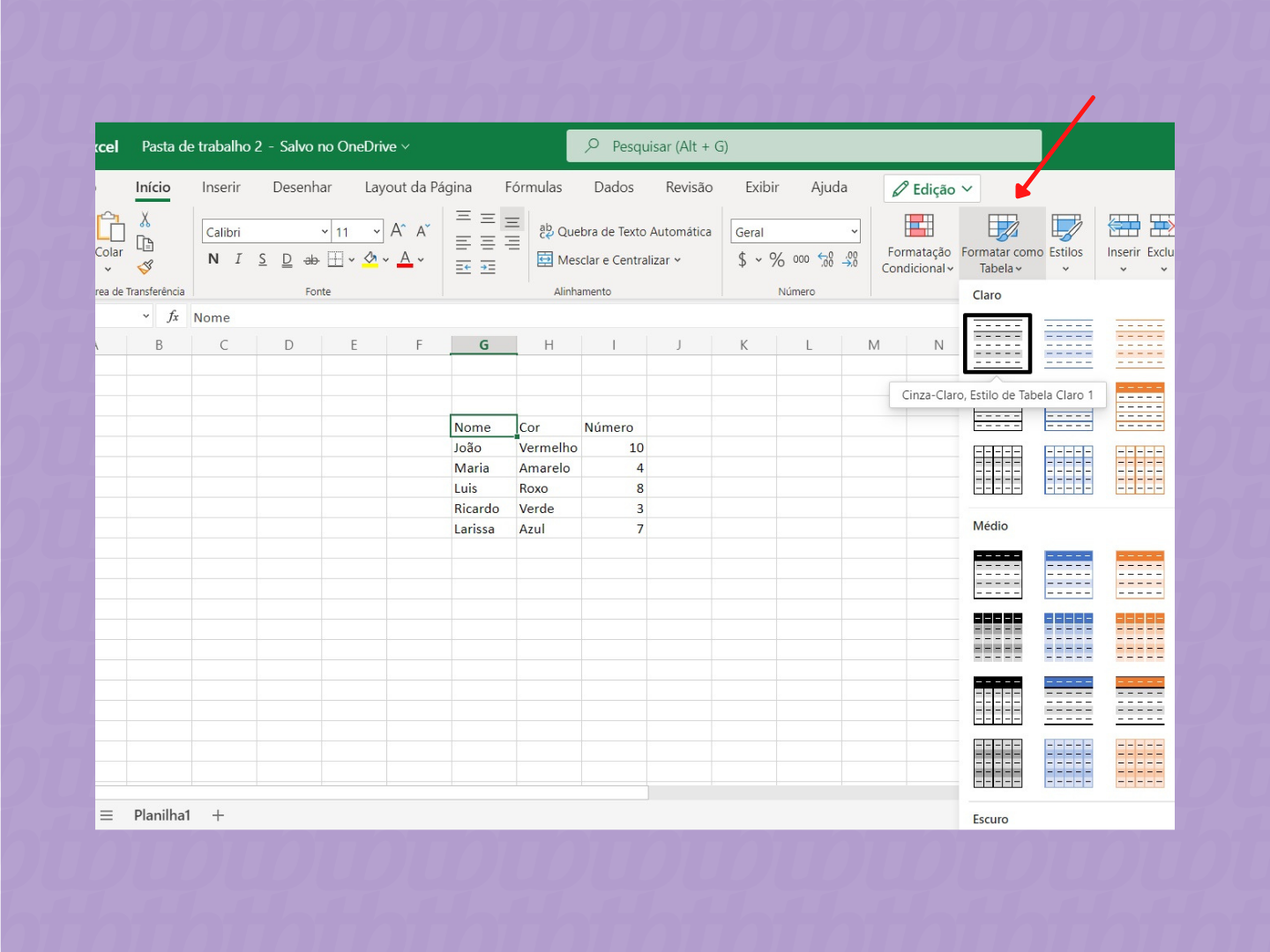 Como fazer e formatar tabelas no Excel / Microsoft / Reprodução