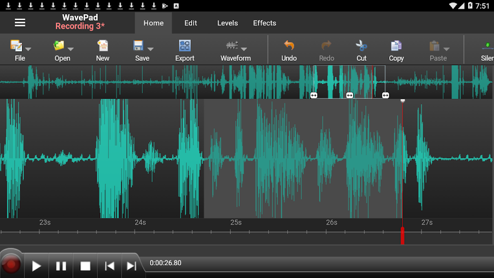 Interface do WavePad Music and Audio Editor (Imagem: Divulgação/NCH Software)