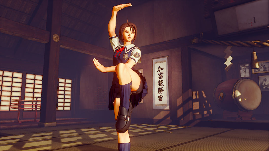 Akira em postura especial em Street Fighter V