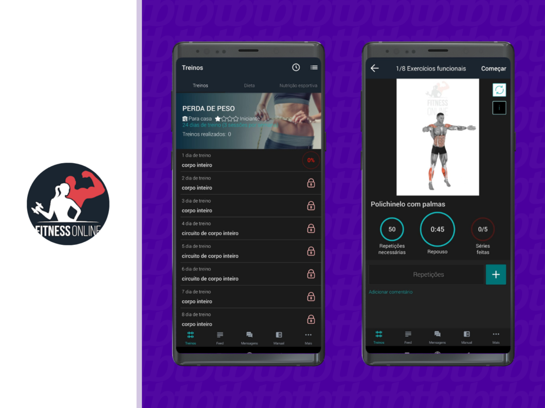 screenshot app fitness online