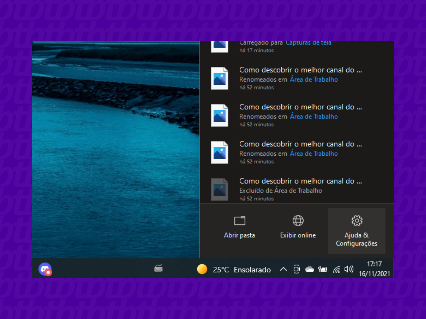 Abrindo o OneDrive no Desktop (Imagem: Leandro Kovacs/Reprodução)