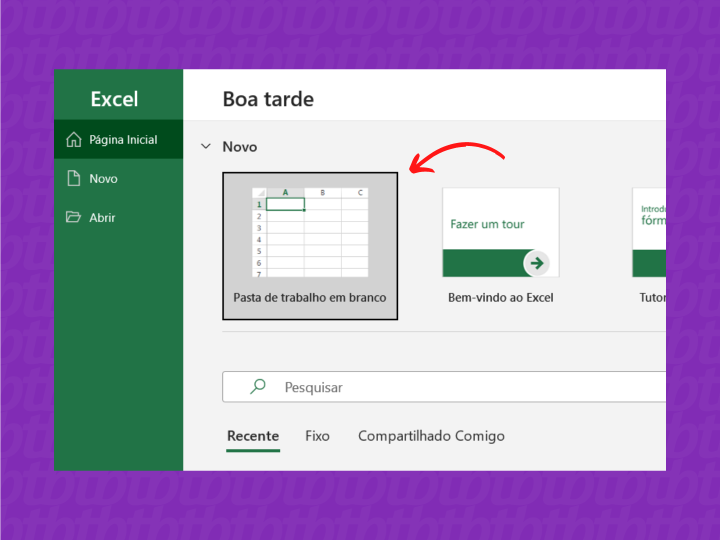 Como abrir uma pasta de trabalho em branco no Excel
