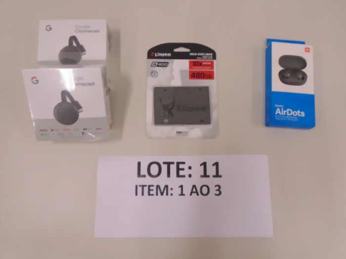 Xiaomi AirDots, Google Chromecast e SSD Kingston (Imagem: Divulgação / RFB)