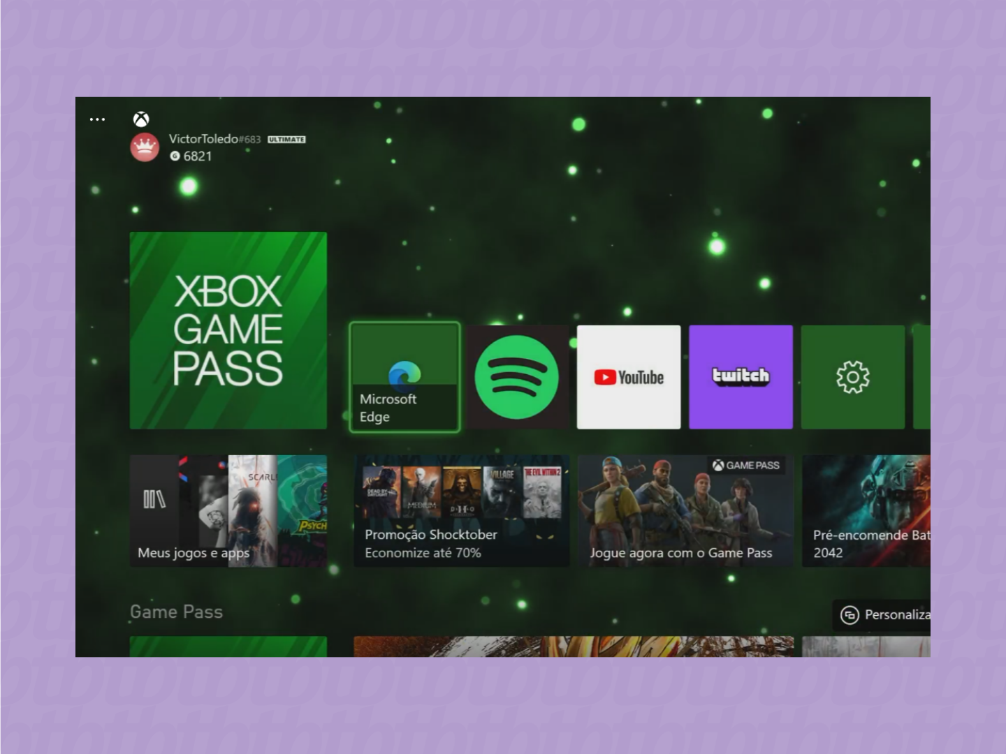 Abra o Microsoft Edge no seu Xbox