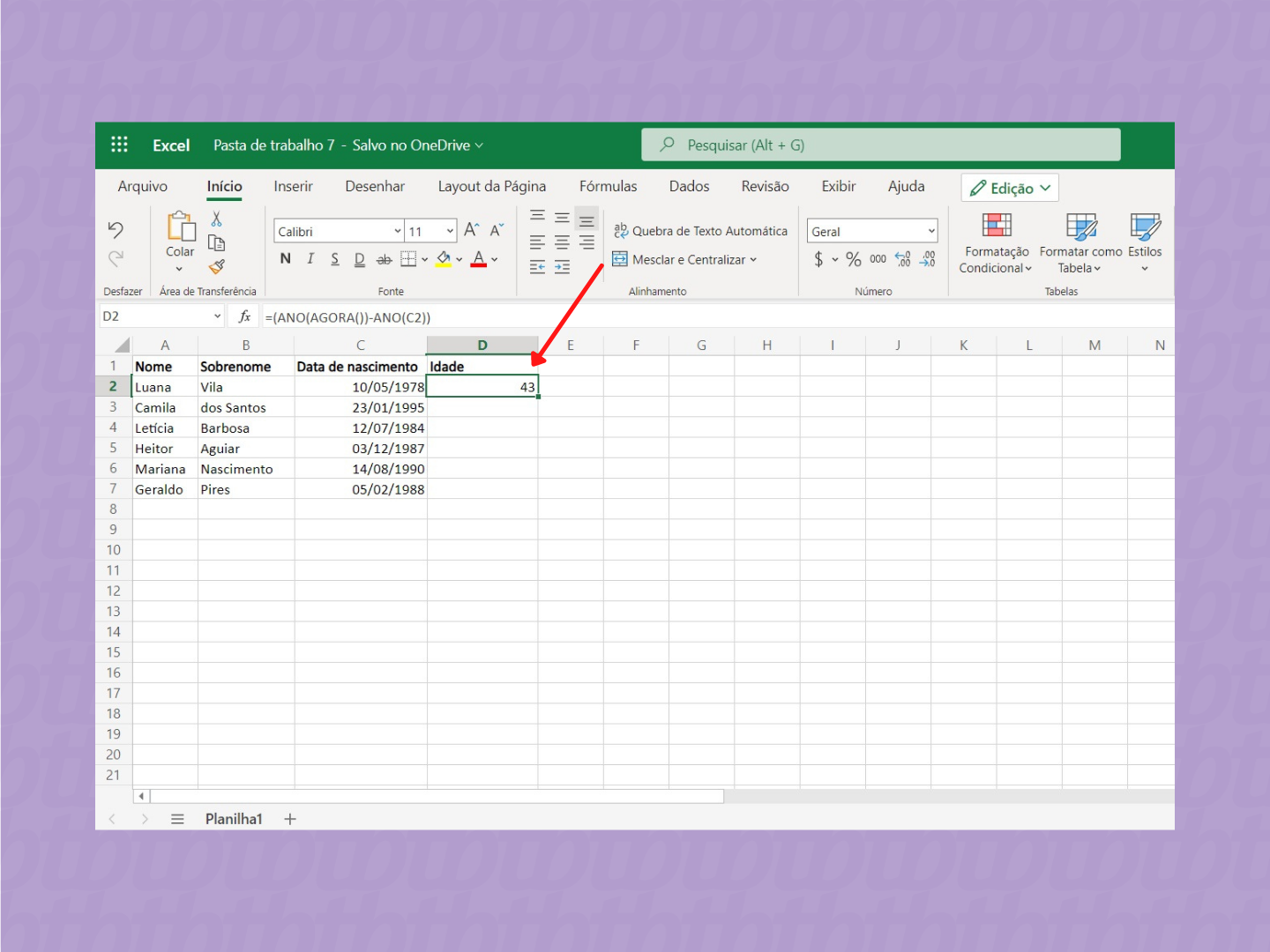 Como calcular idade no Excel / Microsoft / Reprodução