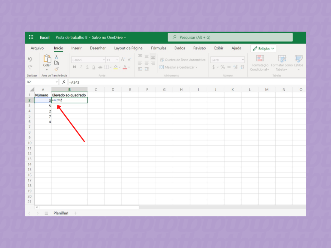 Como elevar ao quadrado no Excel [Função Potência] / Microsoft / Reprodução