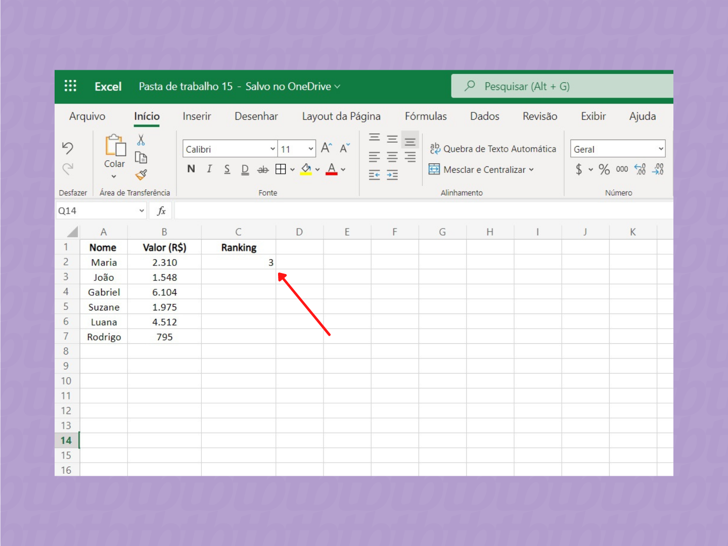 Como fazer ranking no Excel / Microsoft / Reprodução