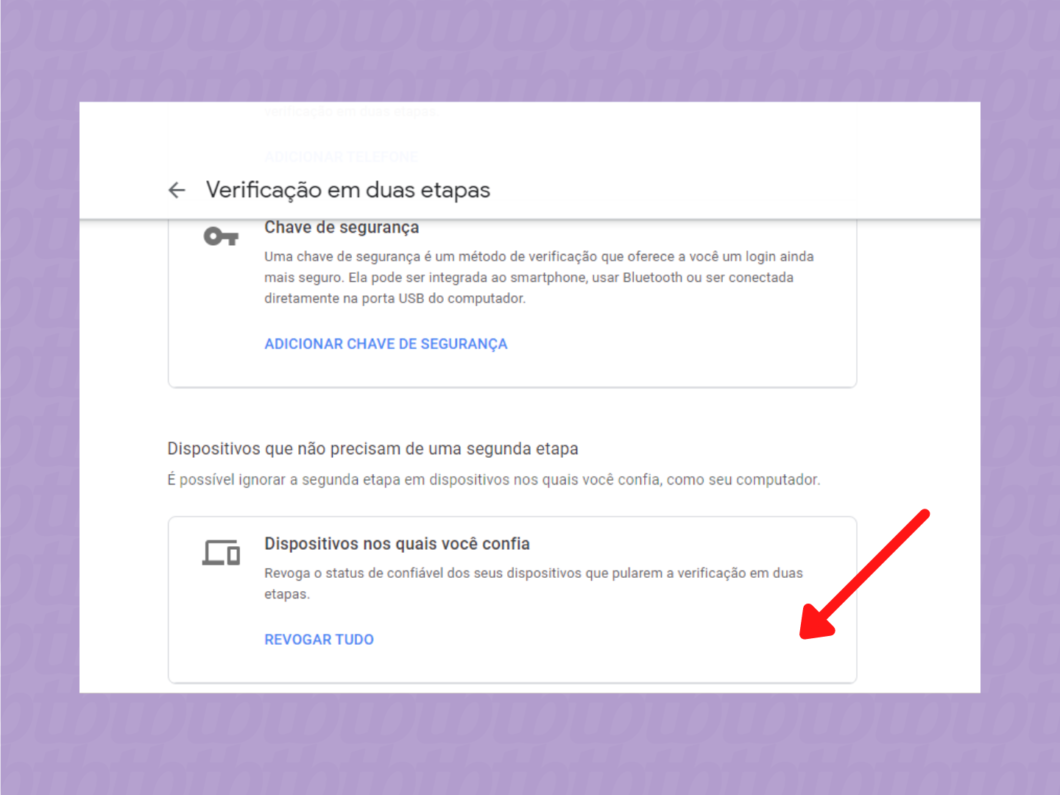 screenshot dispositivos que você confia google