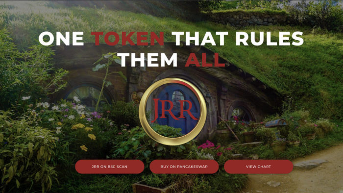 Página inicial do site do JRR Token, derrubado pela WIPO (Imagem: Reprodução)