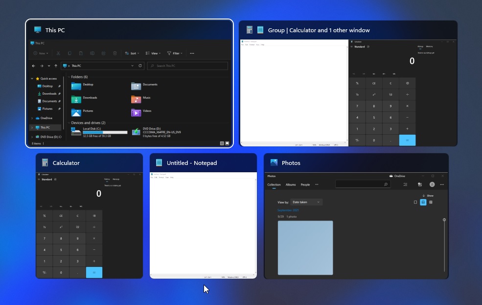 Nova versão do Windows 11 Insider Preview tem grupos de apps no Alt+Tab