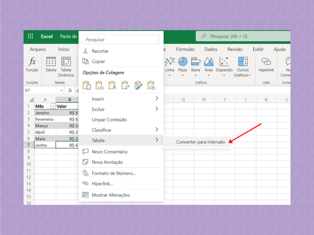 Como reorganizar os dados no Excel (transformar coluna em linha e vice-versa) / Microsoft Excel / Reprodução