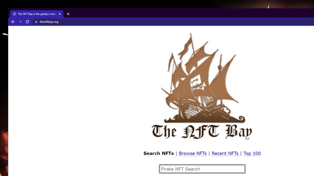 The NFT Bay permite o download de NFTs “pirateados” (Imagem: Reprodução)
