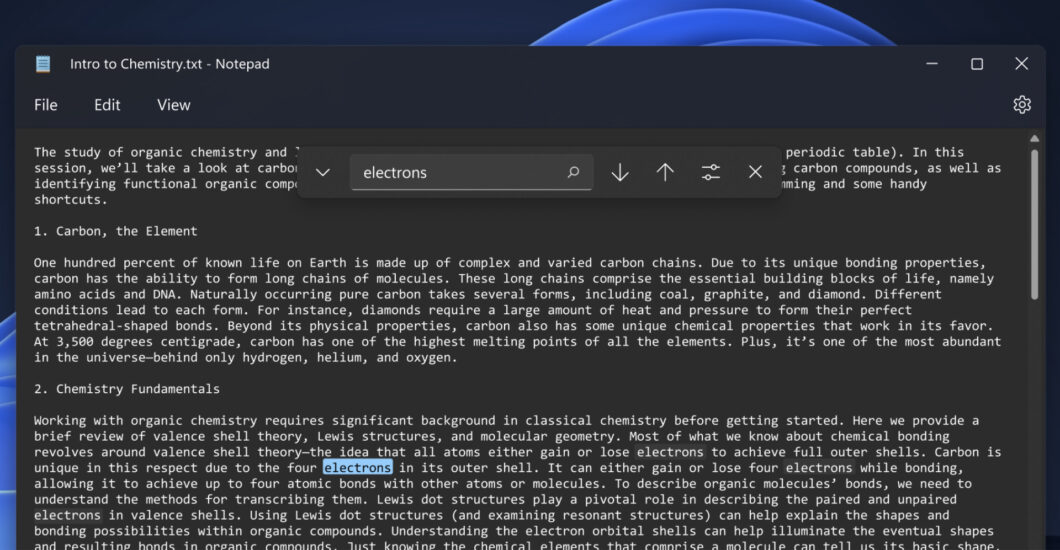 Bloco de Notas para Windows 11 recebe nova ferramenta para buscas (Imagem: Divulgação/Microsoft)