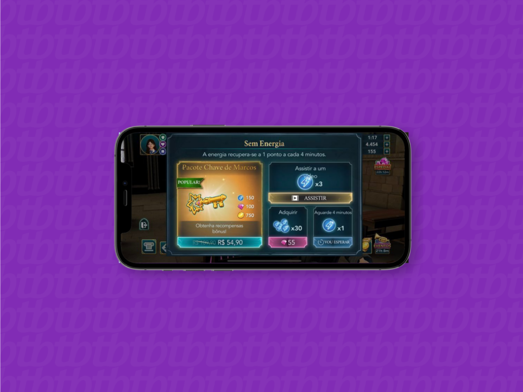 Watch a video to get power (Image: Playback/HP: Hogwarts Mystery)