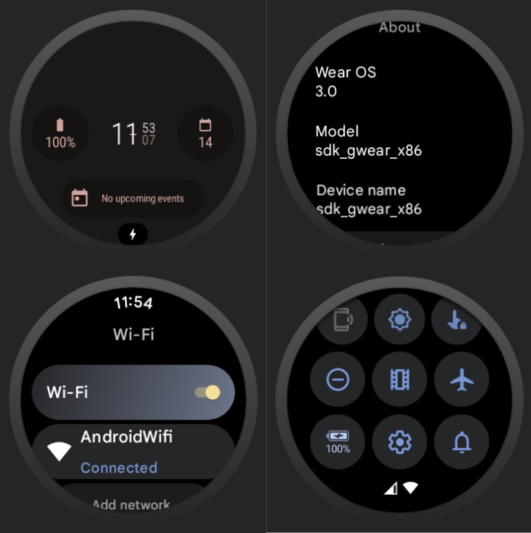 Interface do Wear OS 3 (Imagem: Reprodução/Mishaal Rahman/Twitter)